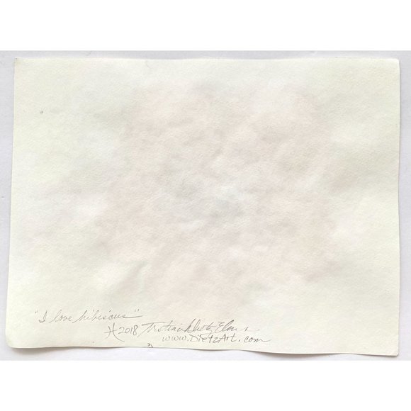 I Love Hibiscus - Original Wall Art Watercolor Painting 11"x14" Matted Decor - Picture 8 of 8